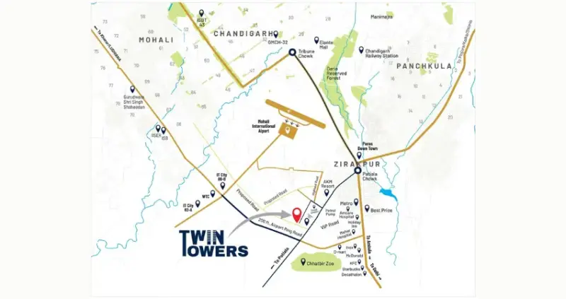 Aarv Twin Towers Mohali: Luxury 3 BHK High-Rise Apartments in SAS Nagar | Best Residential Projects in Mohali