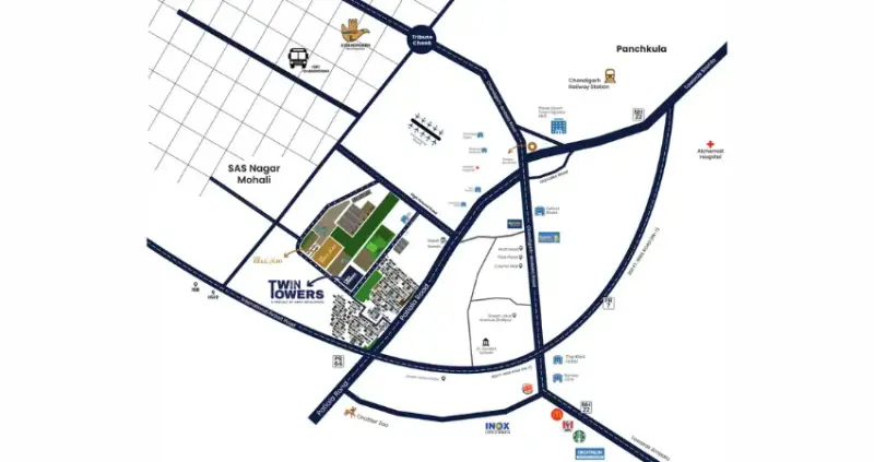 Aarv Twin Towers Mohali: Luxury 3 BHK High-Rise Apartments in SAS Nagar | Best Residential Projects in Mohali