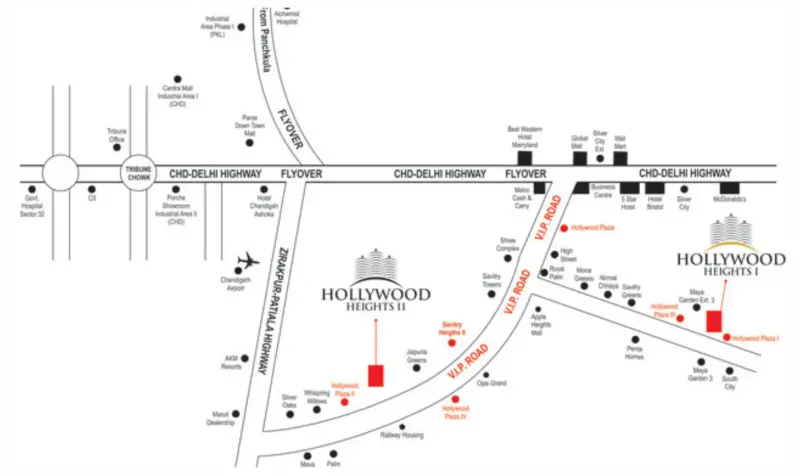 Chandigarh Hollywood Heights II VIP Road Zirakpur | Affordable 3BHK High-Rise Apartments in Zirakpur