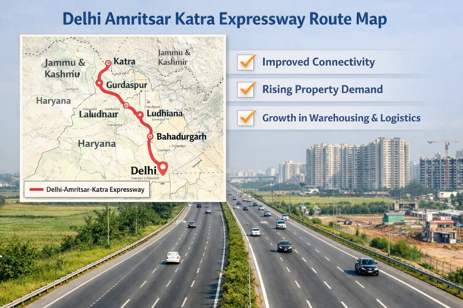 Delhi–Amritsar–Katra Expressway: Route, Completion Date & Impact on Punjab Real Estate