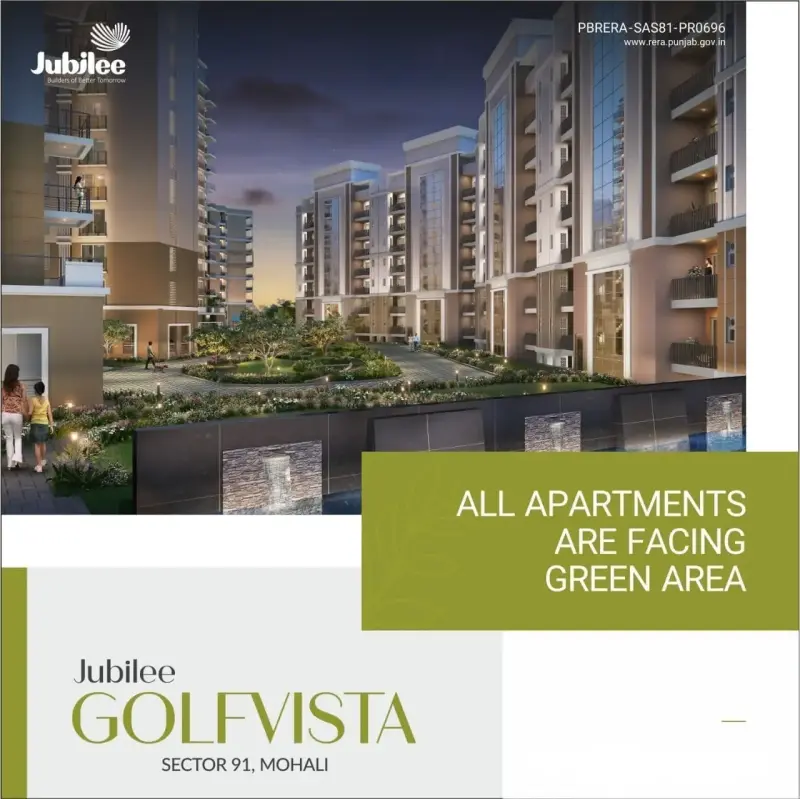 Jubilee Golfvista Sector 91 Mohali | 3BHK Mid-Rise Apartments | Ready to Move Luxury Residential Projects in Mohali
