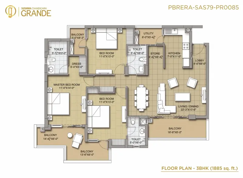 Sushma Grande Zirakpur: Best High-Rise Residential Projects in Zirakpur | 3 & 4 BHK Apartments for Sale