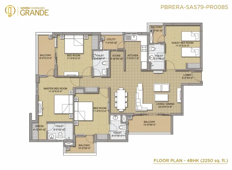Sushma Grande Zirakpur: Best High-Rise Residential Projects in Zirakpur | 3 & 4 BHK Apartments for Sale