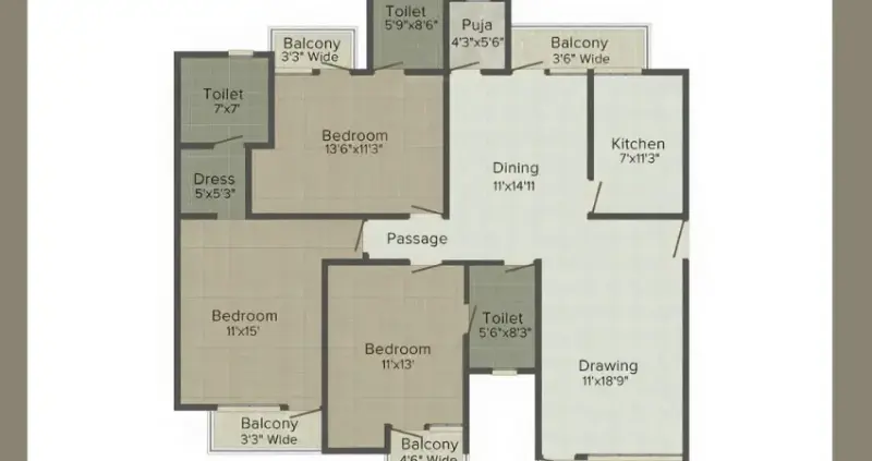 Sadashiv Alphine Residency Zirakpur | 3 BHK Apartments | Best Residential Projects in Zirakpur