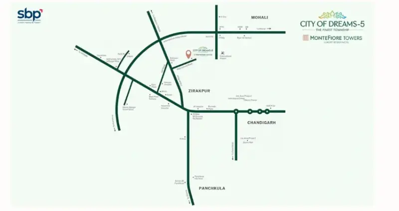 SBP Montefiore Zirakpur: Luxury 2 & 3 BHK High-Rise Apartments in Zirakpur