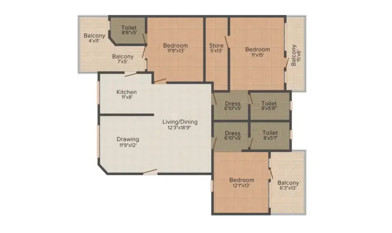 Skynet Towers Patiala Road Zirakpur | Affordable 3BHK High-Rise Apartments in Zirakpur Residential Projects