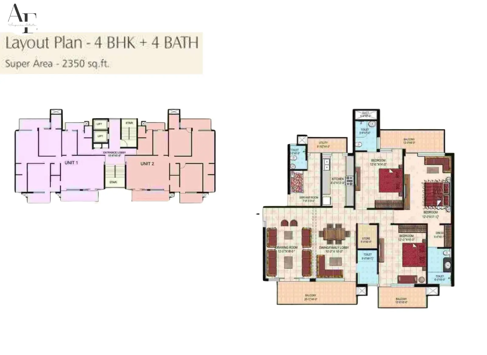 4 BHK + 4 Bath - 2350 Sq Ft