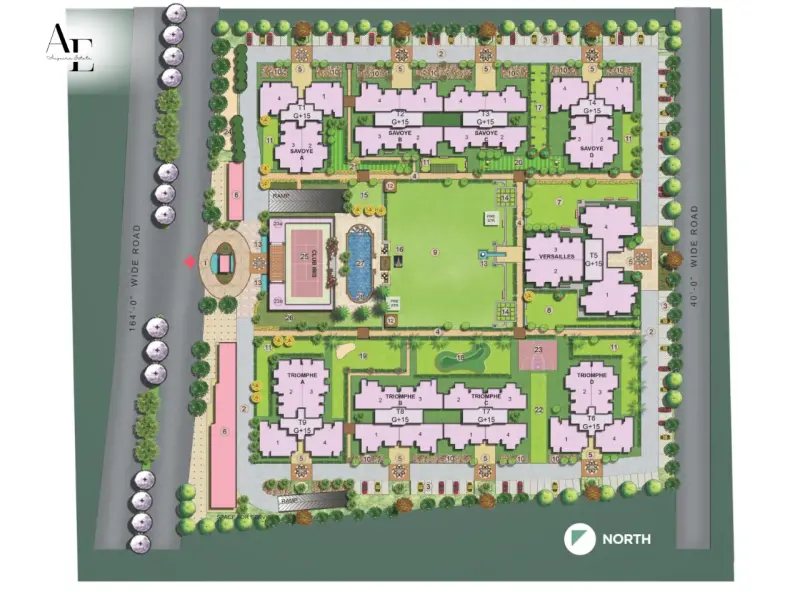 Site plan layout of Ambika La Parisian project