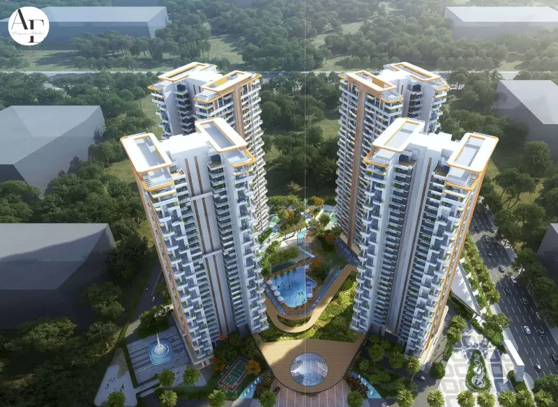 Aerial view of Noble Aurellia residential development in Mohali