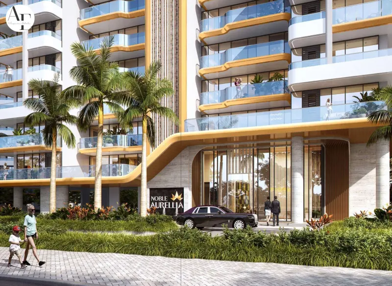 Interior elevation view of Noble Aurellia residential towers