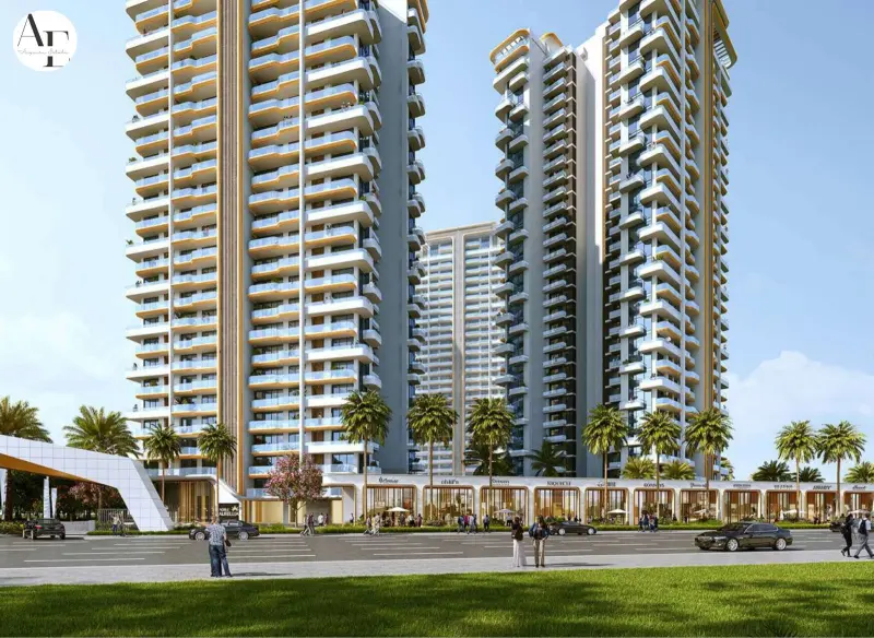 Road-facing elevation view of Noble Aurellia luxury residences