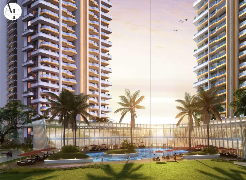 Scenic swimming pool view at Noble Aurellia luxury apartments