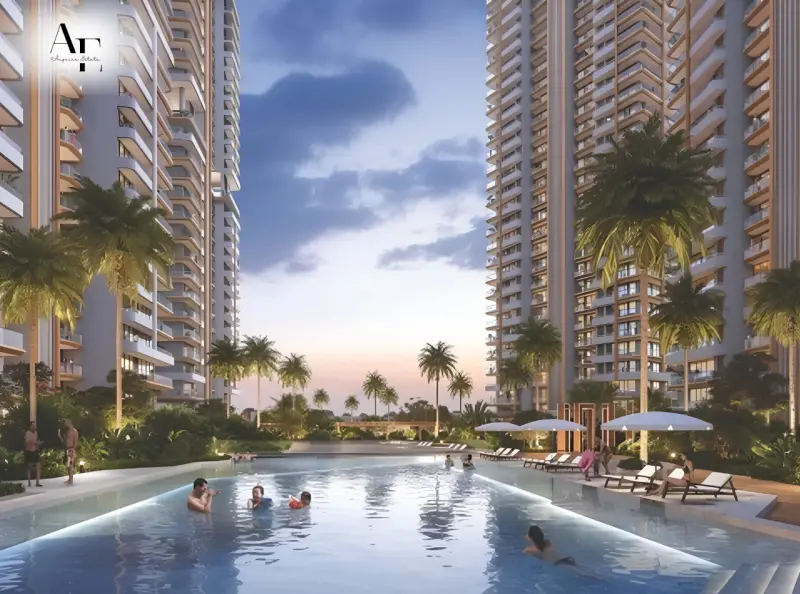 Swimming pool area at Noble Magnollia residential project