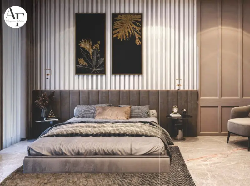 Spacious bedroom interior in a Noble Willasa apartment