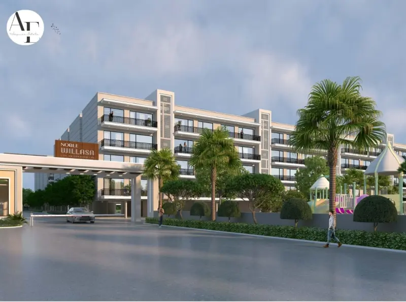 Front gate and entrance view of Noble Willasa residential project