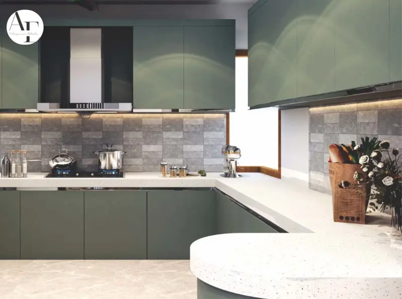 Modern modular kitchen inside a Noble Willasa apartment