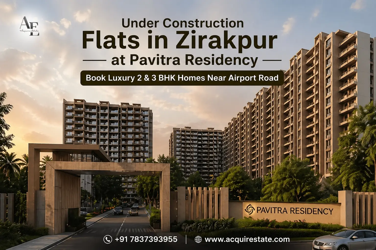 Under Construction Flats in Zirakpur at Pavitra Residency – Book Luxury 2 & 3 BHK Homes Near Airport Road