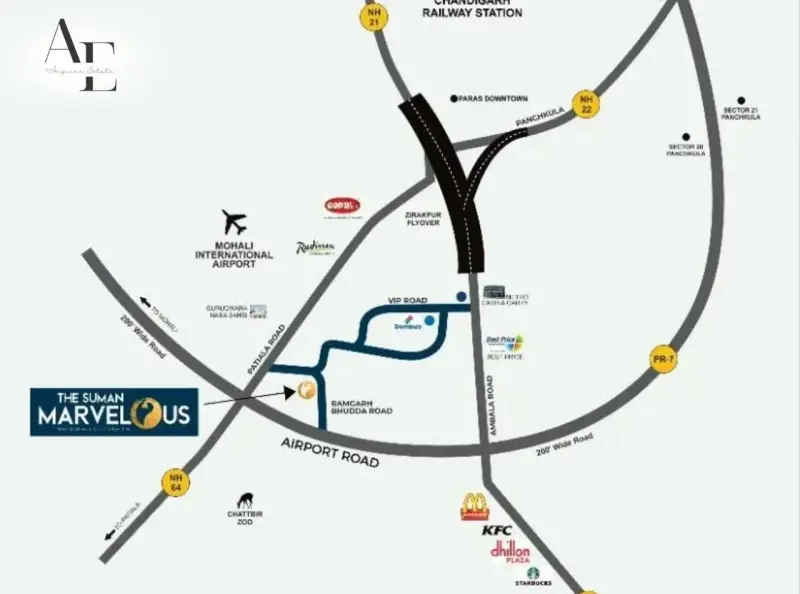 The Suman Marvelous VIP Road Zirakpur: Luxury 3 BHK High-Rise Apartments | Best Real Estate Projects in Zirakpur