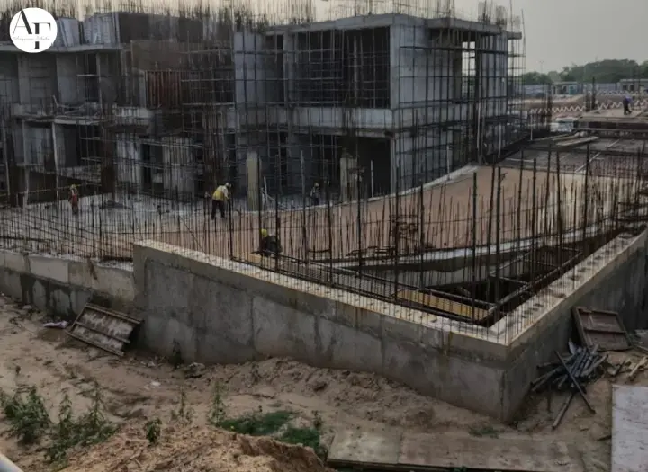 Ongoing construction work at The Tiara luxury flats New Chandigarh